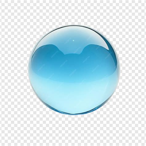 A translucent light blue sphere on a transparent background a 3D render ...