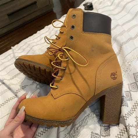 High heel timberland boots - Depop