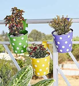 MAMELDI CREATION Round Railing Pots with Polka Dots Dotted Railing ...