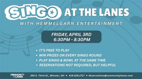 SINGO at the Lanes with Hemmelgarn Entertainment - Friday, April 3rd ...