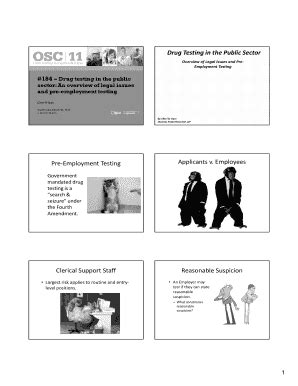 Fillable Online Drug Testing in the Public Sector Pre-Employment ...