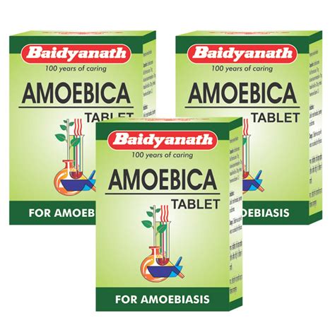 Buy Baidyanath Amoebica I Ayurvedic Diarrhea Medicine I 100 Tab (Pack ...