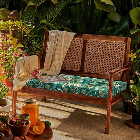 Chumbak French Rattan Loveseat - Tropical Ikkat (2 Seater Sofa ...