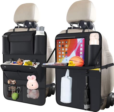 Oasser Car Backseat Organizer Seat Back Protectors 2 Pack with Foldable ...