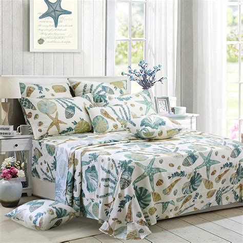 Amazon.com: FADFAY Sheet Set Queen Beach Themed Bedding Sets 100% ...