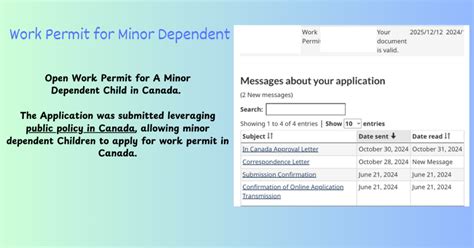 Success Story: Open Work Permit Approval for Minor Dependent in Canada ...