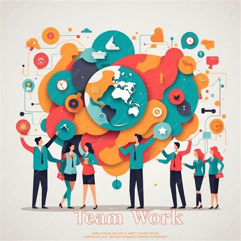 Free vector team work concept with flat design | Premium AI-generated PSD
