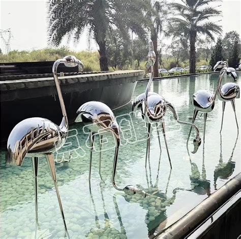玻璃钢仿真火烈鸟雕塑装饰摆件大落地花园庭院户外公园林景观动物-淘宝网