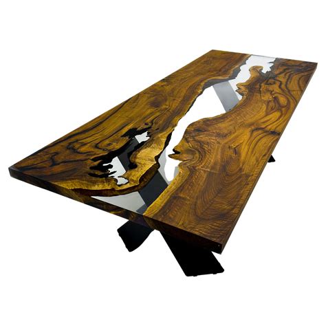 Walnut Epoxy Resin River Dining Table For Sale at 1stDibs | epoxy resin ...