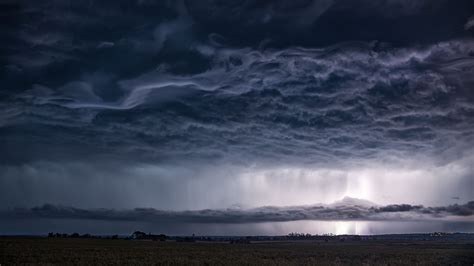 Download wallpaper 2560x1440 clouds, cloudy, horizon, field, overcast ...
