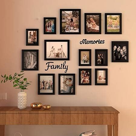 Art Street Shelf Photo Frame Set Black Individual Frames Set of 12 ...