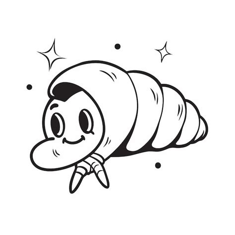 A cartoon drawing of a worm with a big worm on it | Premium AI ...