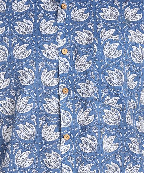 BLOCKS OF INDIA Cotton Hand Block Print Half Sleeves Summer Shirt for ...