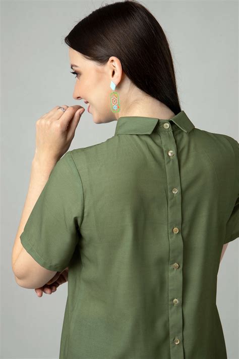Quirky High Neck Back Button Top – neofaa.com