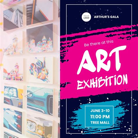 Free Art Exhibition Instagram Post Template to Edit Online