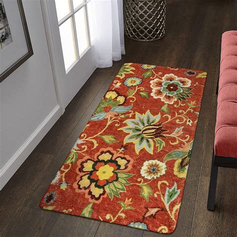 Amazon.com: Lahome Red Floral Runner Rug 2x4 Washable Hallway Runner ...