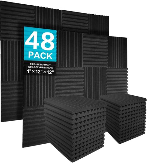 JBER Sound Proof Foam Panels Studio Acoustic Foam Panels,48 Pack 1" X ...