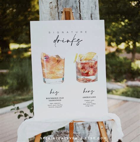 Signature Drink Sign Wedding Signature Drink Sign Cocktail - Etsy