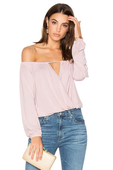 krisa Off Shoulder Surplice Top in Novelle | REVOLVE