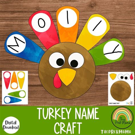 Turkey Name Craft, Fall Activity for Kids, Toddler Activity, Homeschool ...