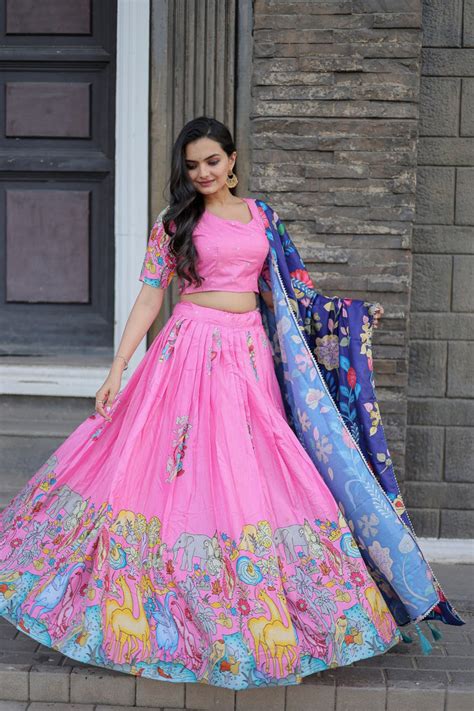 Navratri Special Pink Color Printed Lehenga Choli