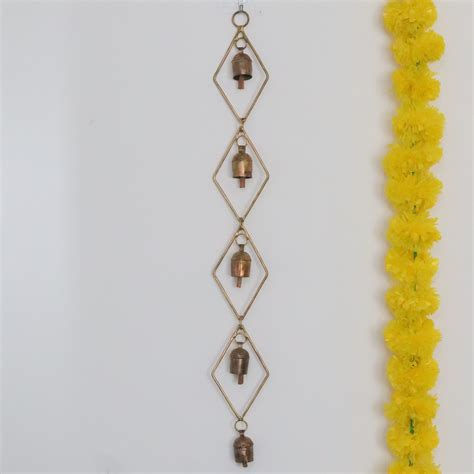 Shop Now | Kutch Metal Hanging Bells: Diamond Shaped | Culturati