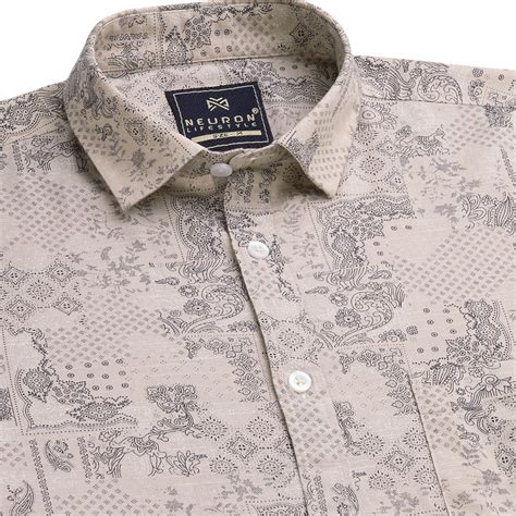 Peach Printed Half Sleeves Shirt– Neuronlifestyle