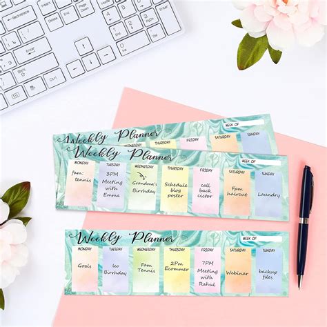 Buy 240 Sheets Weekly Planner Sticky Notepad Horizontal Weekly Planner ...