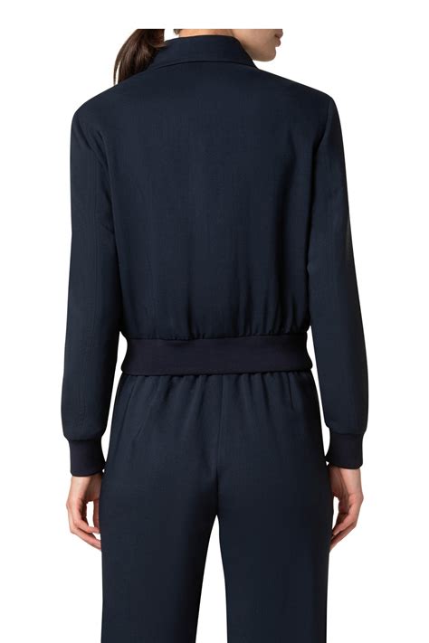 Akris Punto - Navy Blue Bomber Jacket | Mitchell Stores