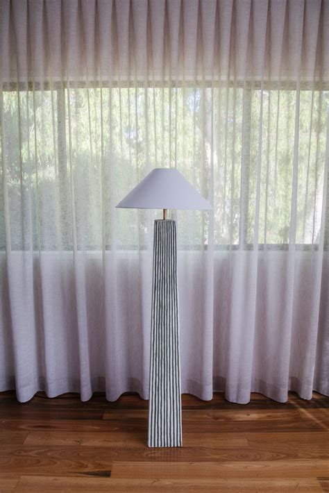 Upcycled Stripe Plaster Floor Lamp — Smor Home