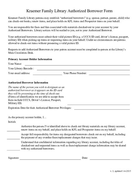Fillable Online Authorized Borrower Form - UCCS Fax Email Print - pdfFiller
