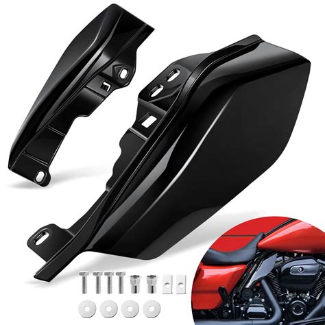 Snapklik.com : Gloss Black Mid Frame Air Deflectors Heat Shields Deflector 2009-2024 Compatible ...
