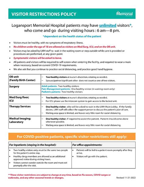 Logansport Memorial Hospital makes changes to visitor restrictions for 2022-2023 flu season