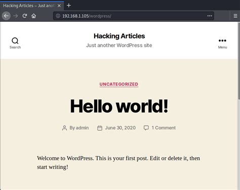 WPScan:WordPress Pentesting Framework - Hacking Articles