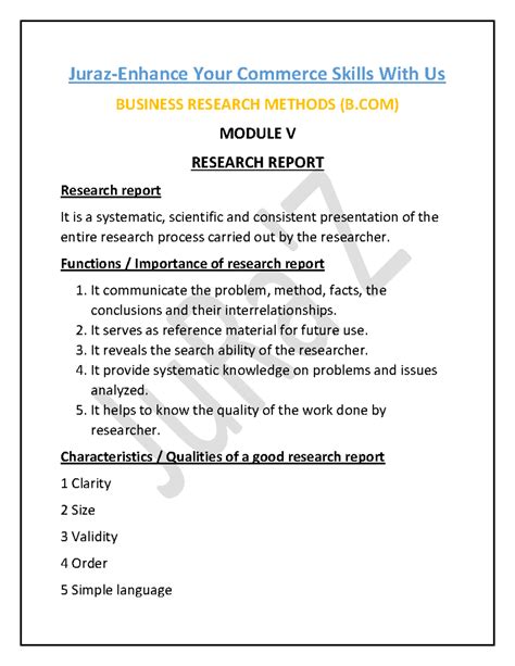 B.COM Business Research Methods - Module 5 Lecture Notes - Studocu