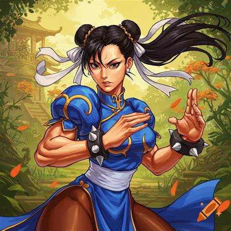 Chun Li illustration on Craiyon