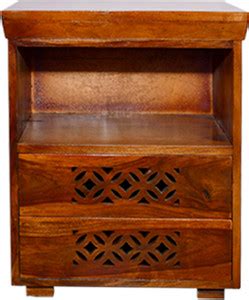 woodndcraft WoodndCraft CNC Bed Side | 2 Drawer with Storage, Polish ...