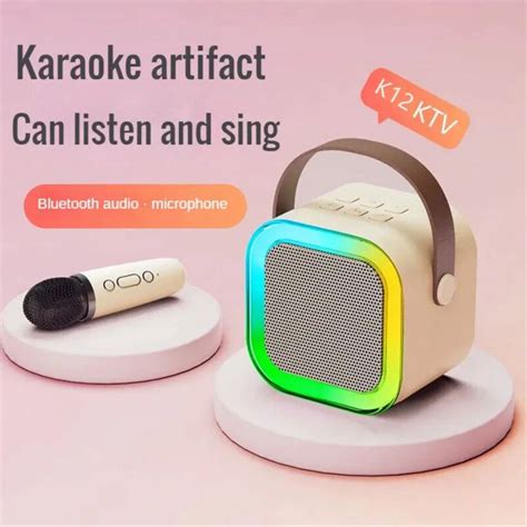 Mini Karaoke Machine with Microphone | Bluetooth Speaker with Light ...