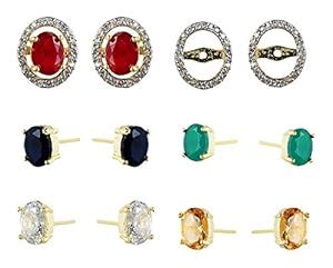 GirlZ! Multicolor Romantic Trendy And Stylish Oval Shaped Stone ...