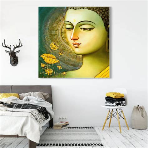 Wall Painting of Vintage Gautam Buddha for Home, Living Room – Flair Glass