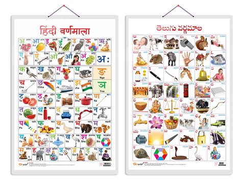 Set of 2 Hindi Varnamala and Telugu Alphabet (Telugu) Early Learning ...