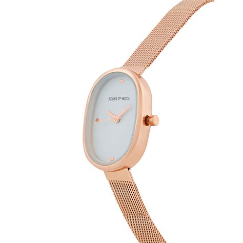 Shop Online Enola Rosegold Watch With White Dial And A Mesh Strap by ...