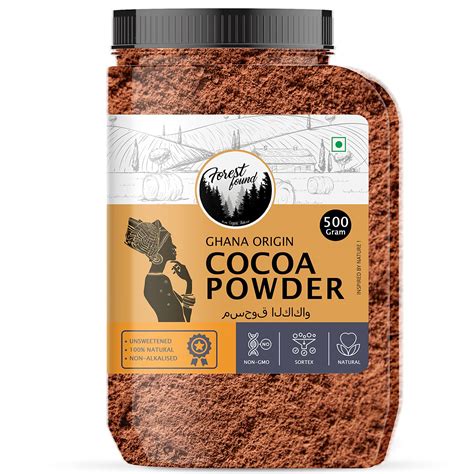 Forest Found 100 % Pure & Natural Unsweetened Dark Cocoa Powder for ...