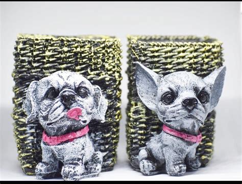 NAVIBHA Set of 2 Cute Dog Decorative Pen Stands for Kids Study Table ...