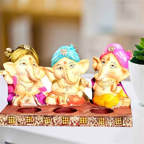 Lord Ganesha Statue in Three Mudras, Lord Ganesha three mudras Statue ...
