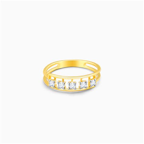Buy Gold Dazzling Lab Diamond Ring at Best Price – Heer by GIVA