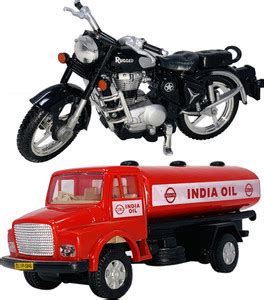 Giftary Set Of 2 Small Size Made Of Plastic Indian Replica Bullet Bike ...