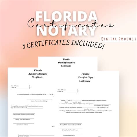 Florida Notary Certificates, Notary Public, Signing Agent, Notary Forms ...