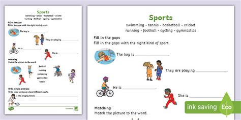 Sports Worksheet / Worksheet, worksheet (teacher made)