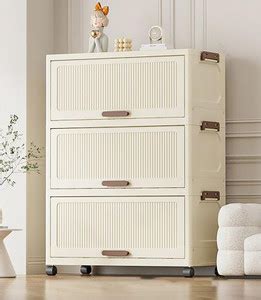 HOUSE OF QUIRK 3-Tier Storage Cabinet with Wheels – Durable Plastic ...